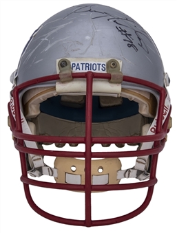 Bruce Armstrong Game Used, Signed & Inscribed New England Patriots Helmet (MEARS, Irving Fryar LOA & Beckett)